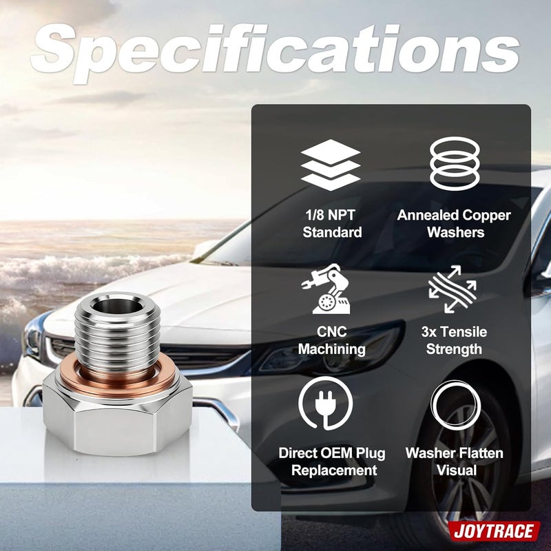 joytrace Oil Pressure Sensor Adapter for GM LS Series Engines LS1 LSX LS3 4.2L 4.3L 4.8L 5.3L 6.0L 6.2L M16 1.5 - Image 4
